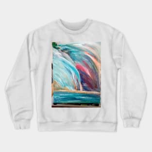 Ideas of Waterfalls Oil Painting Crewneck Sweatshirt